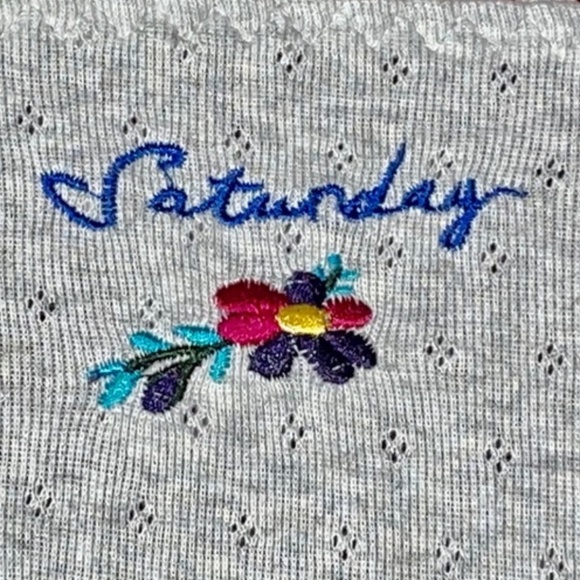 Saturday Panties. Baby soft cotton with embroidery. 24" to 34" waist. - Picture 2 of 7